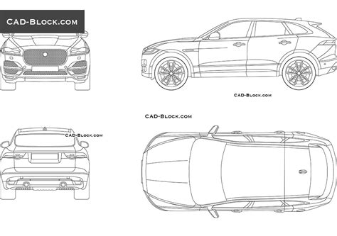 Other free cad blocks and drawings. Jaguar F-Pace AutoCAD drawings, free CAD blocks download