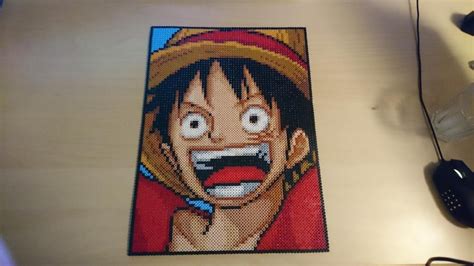 Luffy Big Portrait By Magicpearls Perler Bead Art Pixel Art Grid