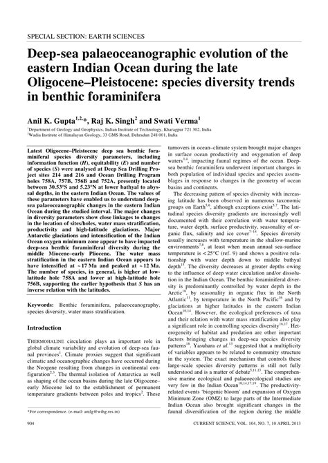 Pdf Deep Sea Palaeoceanographic Evolution Of The Eastern Indian Ocean