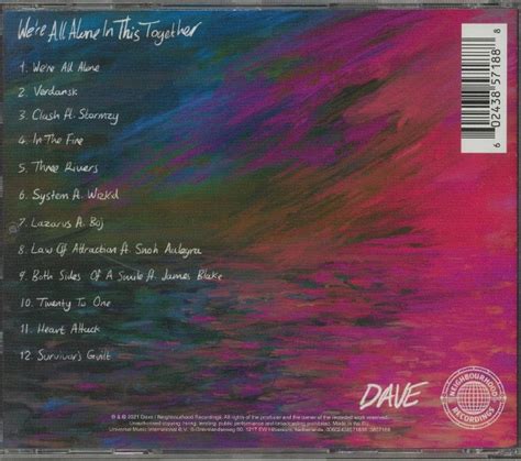 Dave We Re All Alone In This Together Cd At Juno Records