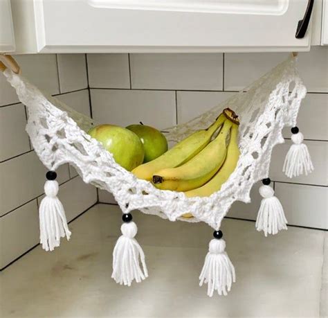 Toycrochet Fruit Hammock White Fruit Hanger Boho Mini Etsy Crochet