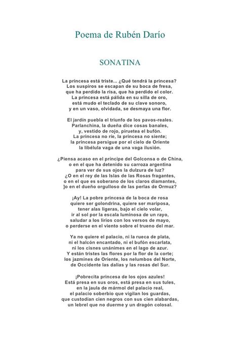 Poema De Rubén Darío Modernismo Poemas Puedo Escribir Los Versos