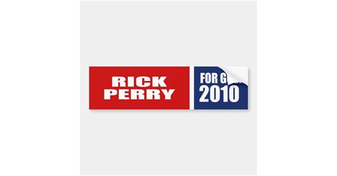 Rick Perry For Governor Bumper Sticker Zazzle