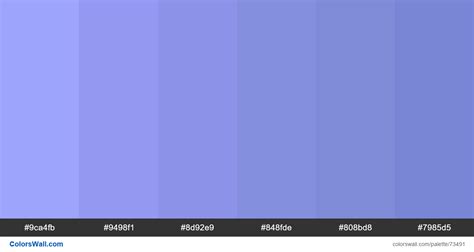 Blue Fade Colors Palette 9ca4fb 9498f1 8d92e9 Colorswall