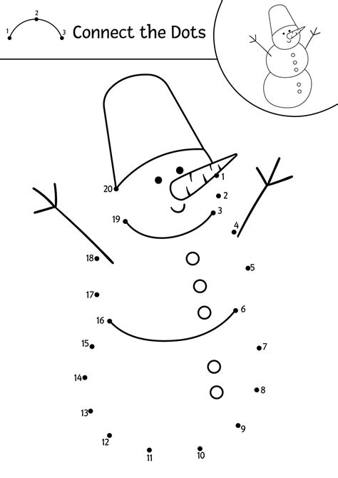 Vector Christmas Dot To Dot And Color Activity With Cute Snowman Winter Holiday Connect The