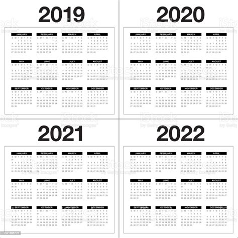 2022 2023 Year Calendar Printable 2022 Calendar 2021 Template Vector