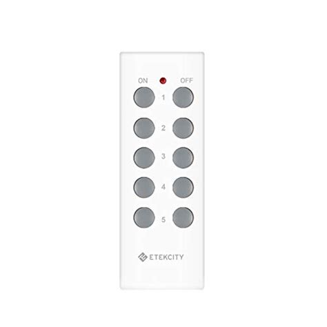 Etekcity Zap Wireless 5 Channel Learning Code 1 White Remote Control