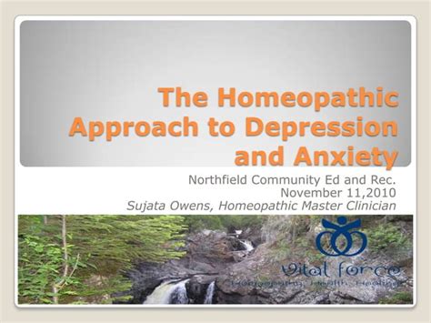 Homeopathic Approach To Depression And Anxiety Mk Ppt