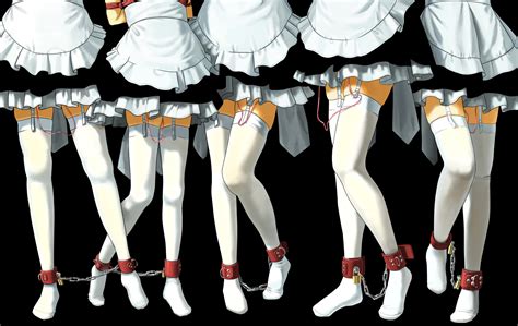 Itou Tatsuya Original White Legwear 5girls Bdsm Bondage Bound Chained Ankles Cuffs