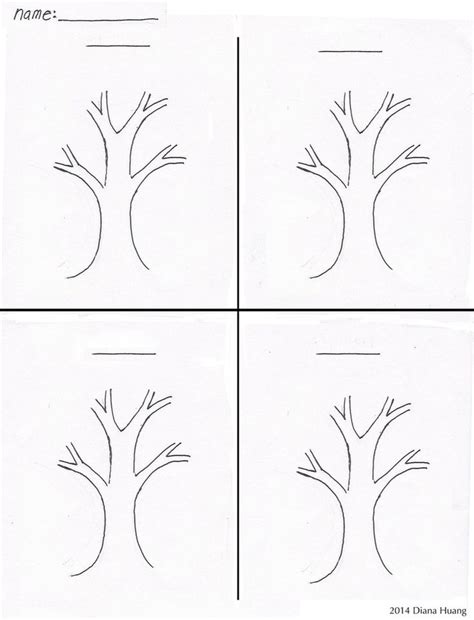 Four Seasons Tree Drawing Template Worksheet By Diana Huangdeviantart