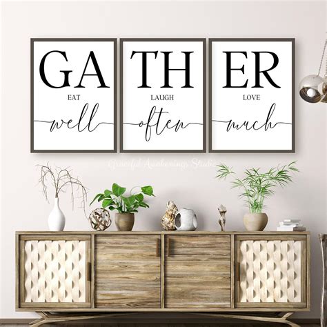 Gather Sign For Dining Room Dining Room Wall Decor Eat Well Etsy