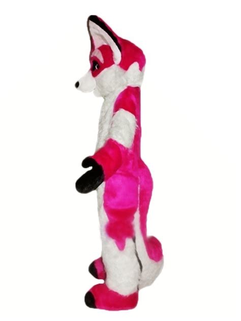 Fursuit Pink Fox Mascot Costume