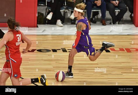 Justin Bieber During The NBA All Star Celebrity Game 2018 Held At The