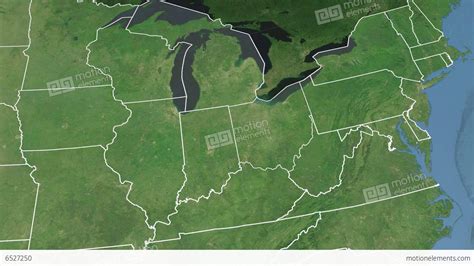 Ohio State Usa Extruded Satellite Map Cg動画素材 6527250