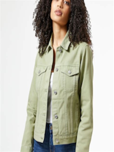 Buy Dorothy Perkins Women Green Solid Denim Jacket Jackets For Women
