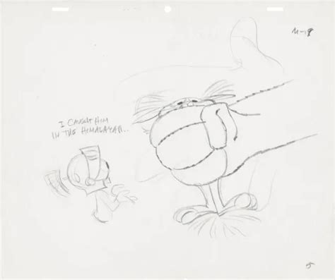 Chuck Jones Marvin Martian Bugs Bunny Hugo Production Drawing 1980 £