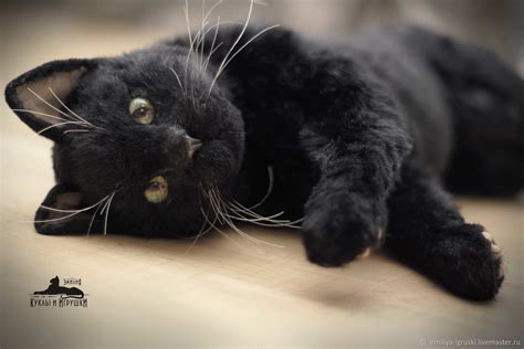 Black Cat Realistic Toy купить на Ярмарке Мастеров Jee80com
