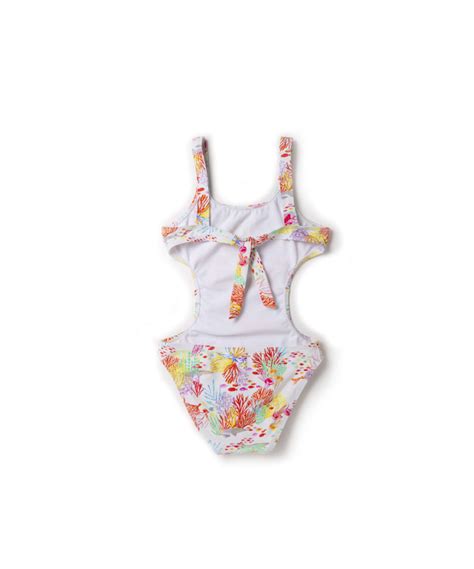 Trikini Niña Con Estampado De La Coleccion Peces Con Lazada En Atras