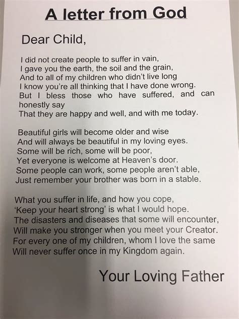 Karen Knight On Twitter Just Found A Poem A Letter From God That