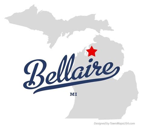 Map Of Bellaire Michigan Mi Kalkaska Michigan Bellaire Michigan