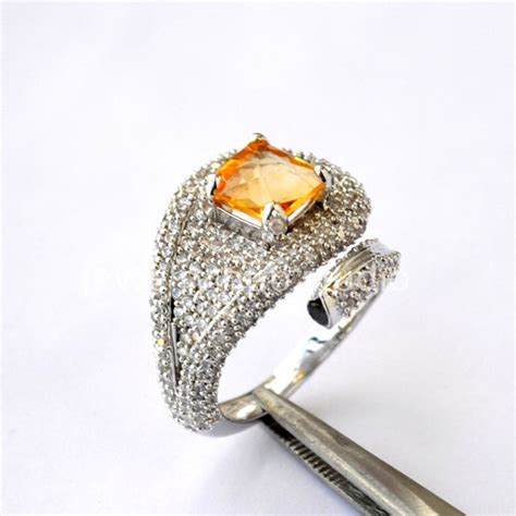 Natural Citrine Ring Gemstone Ring Solid Silver Ring Citrine Etsy