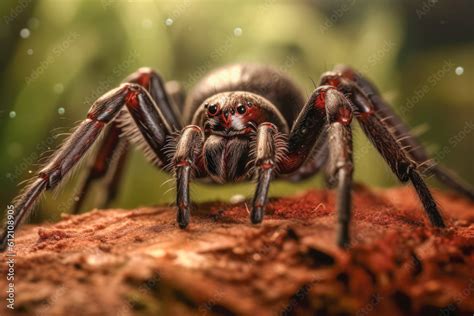 Deadly Sydney Funnel Web Spider Atrax Robustus Up Close Known For Its