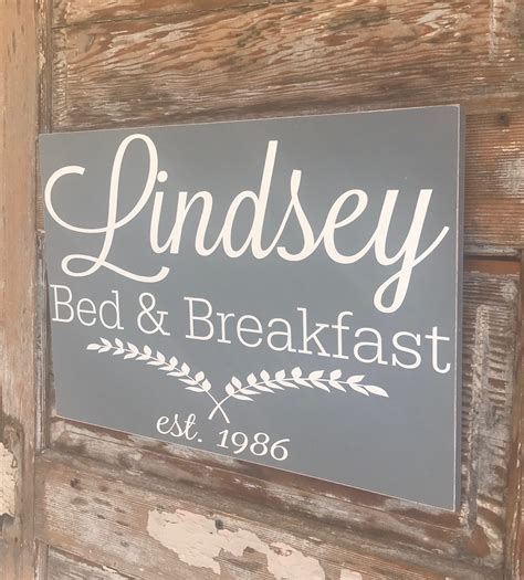 Personalized Bed And Breakfast Sign With Year Est Custom Wood Sign