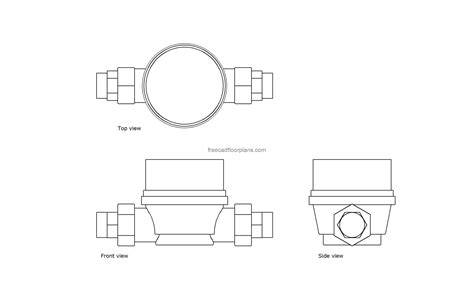 Water Meter Free Cad Drawings