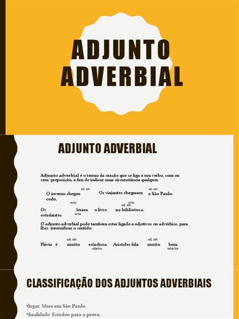 Adjunto Adverbial Aposto Pdf Advérbio Linguística
