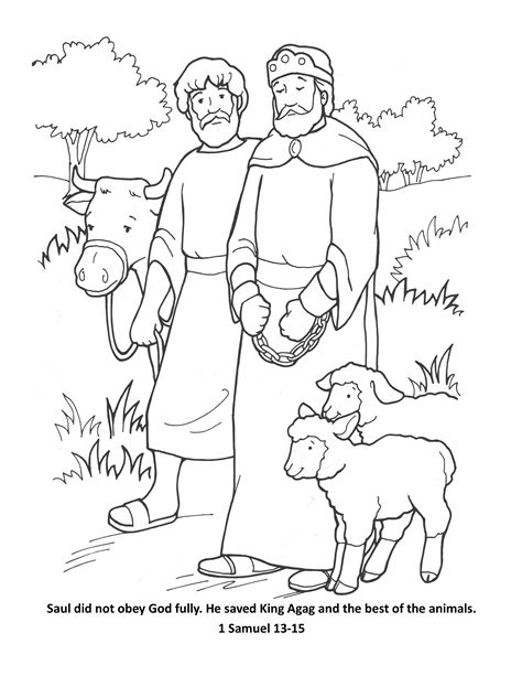 Story Of Saul Disobeyed The Lord Page Coloring Pages