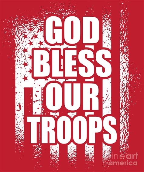 God Bless Our Troops Red Friday Military Digital Art By Studio Metzger