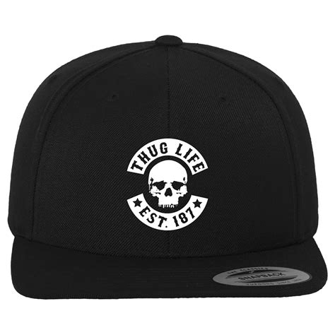 Buy Thug Life Snapback Cap Skull Black