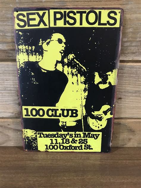 Sex Pistols 100 Club Reproduction Poster Tin Metal Sign 8x12 Man Cave