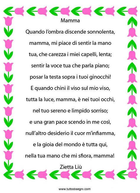 Poesia Festa Della Mamma Per Bambini Tuttodisegni Com