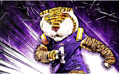 Download Wallpapers 4k Mike The Tiger Grunge Art Mascot Lsu Tigers