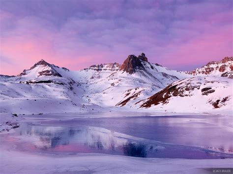 Icy Ice Lakes Sunrise San Juan Mountains Colorado