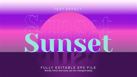 Premium Vector Sunset 80 Retro Text Effect Font Type