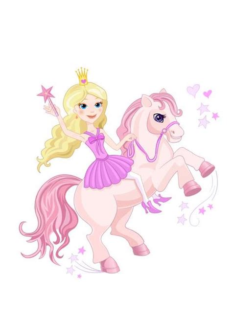 Princess And Unicorn Cartoon Vectors Free Download