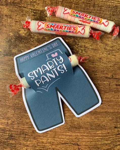 Smarty Pants Kids Valentines Smarties Candy Funny Treat For Etsy Uk