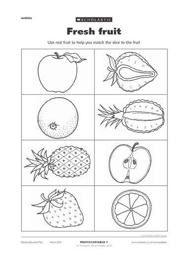 Fruit Matching Worksheet Crafts And Worksheets For Preschooltoddler