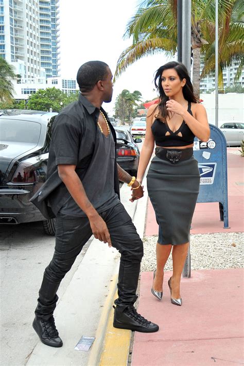 Kim Kardashian And Kanye West Out Dinner In Miami Hawtcelebs