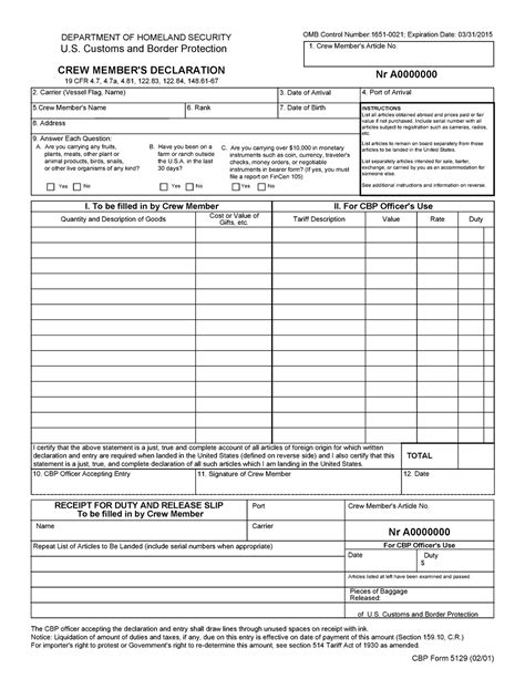 Customs Declaration Form Approved Omb No By Vrogue Co