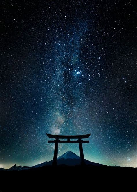 Night Torii Gate Poster By Mcashe Art Displate Torii Gate Nature