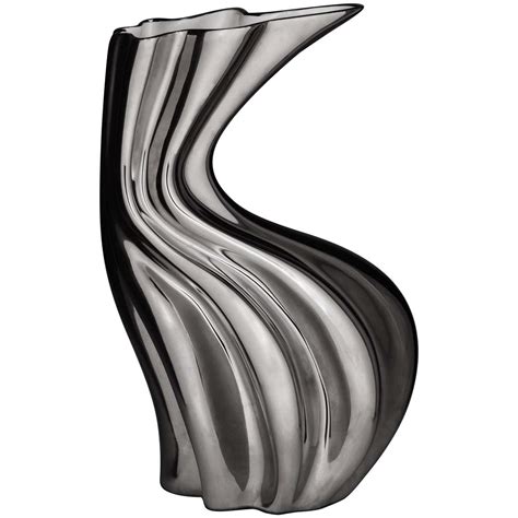 Sinuo Platinum By Niccolò Poggi Handmade Ceramic Vase Made In Italy