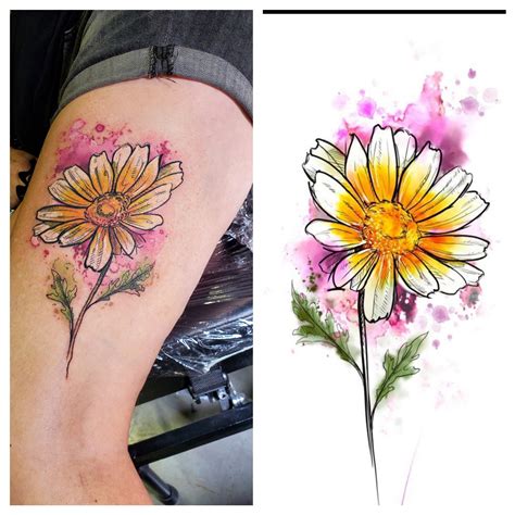 Share 74 Watercolor Daisy Tattoo In Eteachers