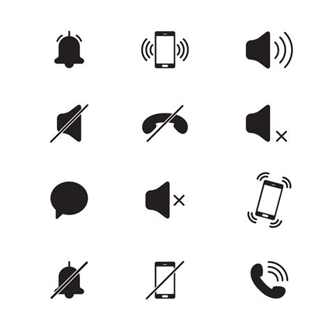 Audio Mobile Phone Icons Mode Of Noise Silence Vibration Various