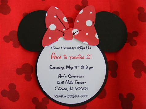 minnie mouse christening invitations
