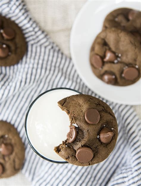 These double chocolate chip cookies are the perfect dessert for chocolate if you end up with too much flour, in these cookies they may not spread very well. Double Chocolate Chip Cookies - Like Mother Like Daughter