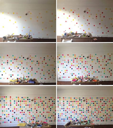 Progression Of A Giant Polka Dotconfetti Wall Backdrop