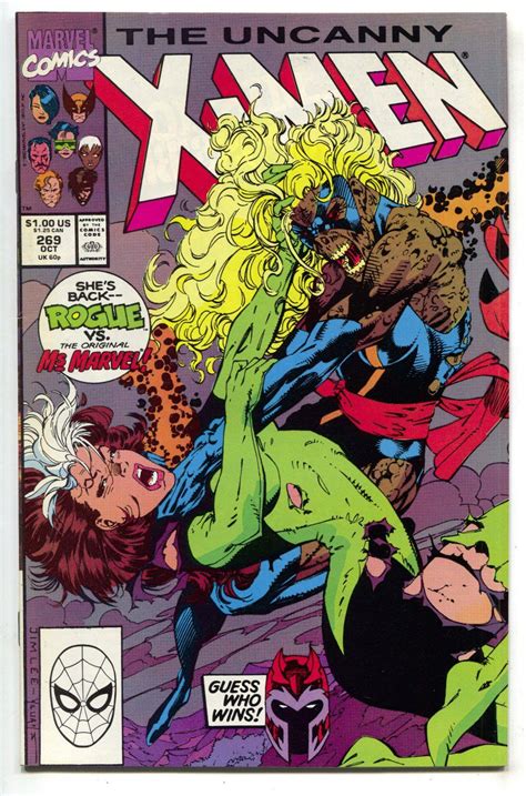 Uncanny X Men 269 1990 Nm Rogue Ms Marvel Magneto Reavers Jim Lee